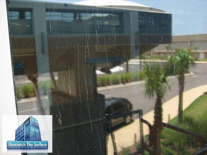 Tempered Glass Scratch Removal scratched tempered glass from fabrication debris