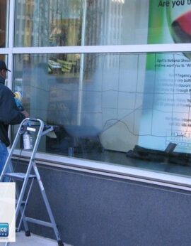 acid etched glass graffiti removal - Denver, CO