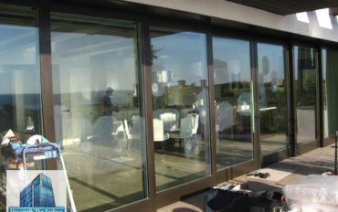 scratched tempered glass door