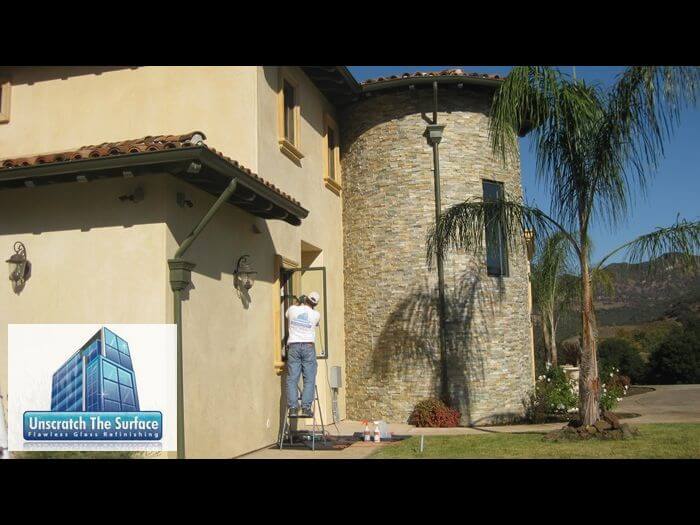 Scratched Tempered Glass Resurfacing - Calabassas, CA - Custom Home