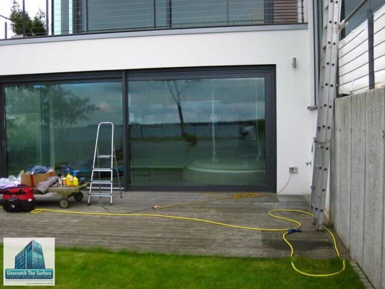 Glass Resurfacing Germany - Custom Waterfront Home After taking scratches out of glass, the pre-polish step now needs to be polished. Kiel, Germany