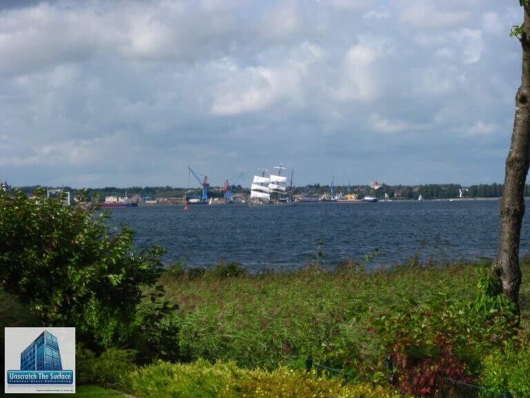 Glass Resurfacing Germany - Custom Waterfront Home Another old sailing ship passed by. Kiel, Germany