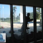 One of our best glass scratch removers fixing window scratches on a large insurance job. Pittsburg, TX