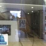 close up welding damage in tempered glass century city ca