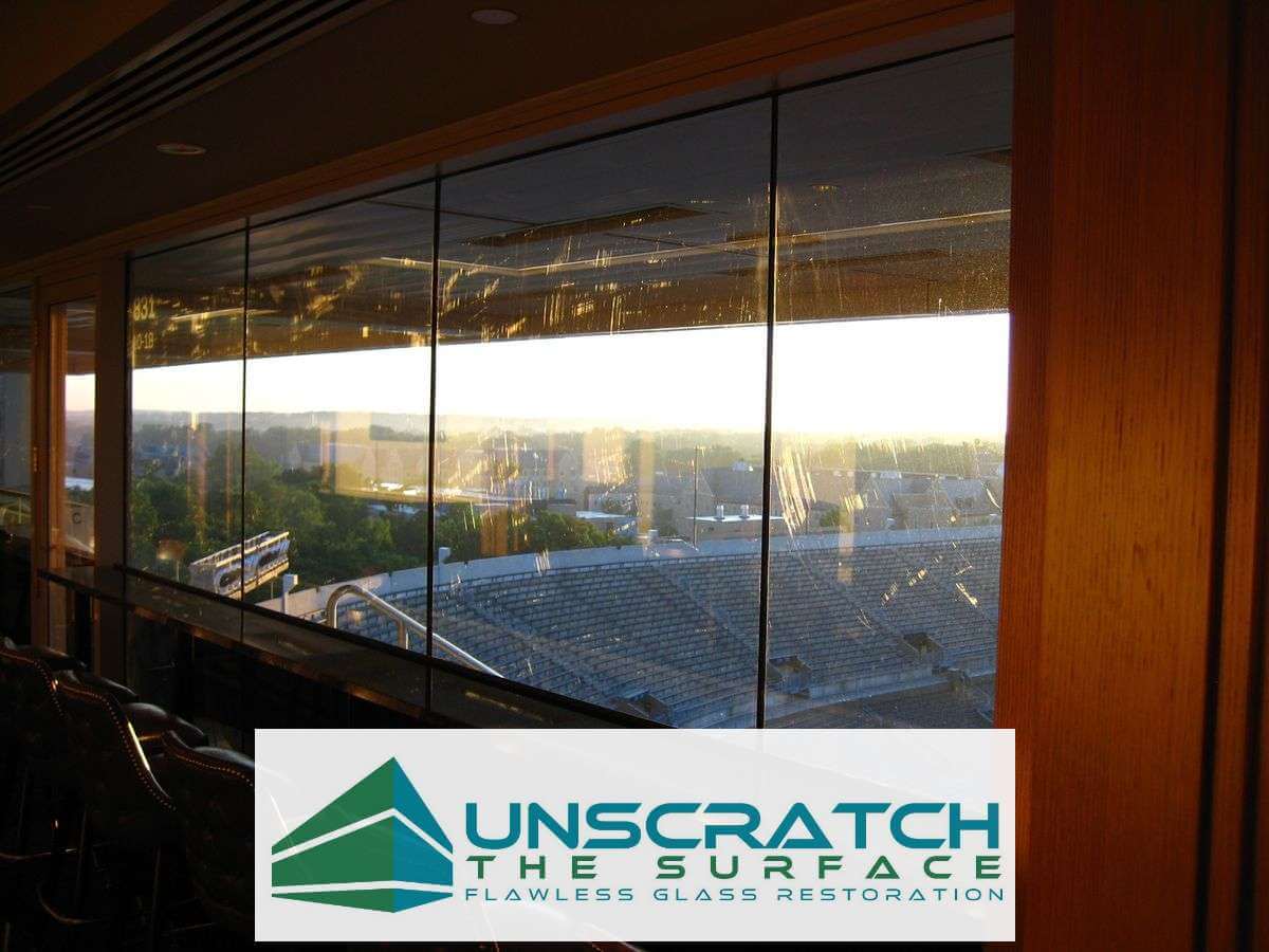 Services Widespread Glass Scratch Refinishing tempered glass resurfacing in sunlight