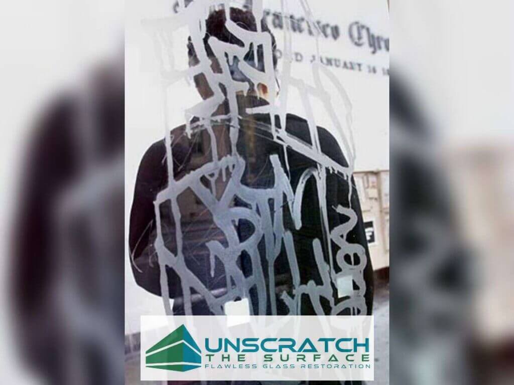 scratched glass graffiti removal