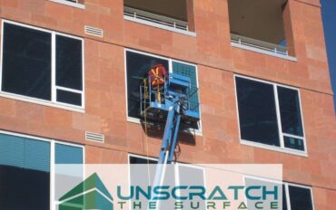 Remove glass scratches from Denver mid-rise windows