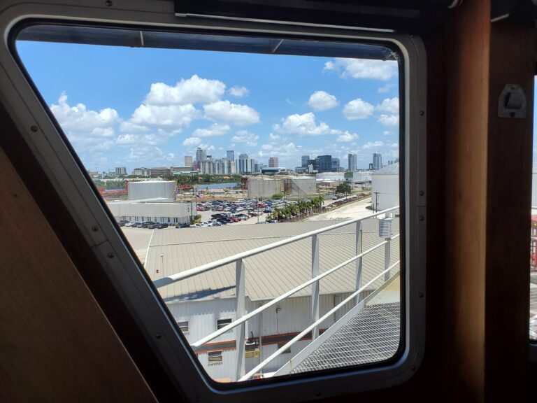 glass scratch repair Tampa FL - Liberty tugboat side window perfect clarity