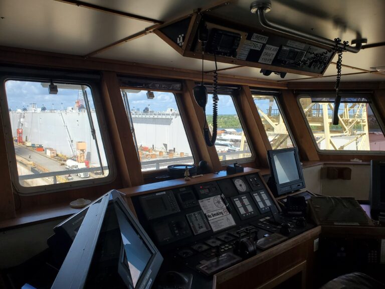 glass scratch repair Tampa FL - Liberty tugboat forward windows AFTER restoration