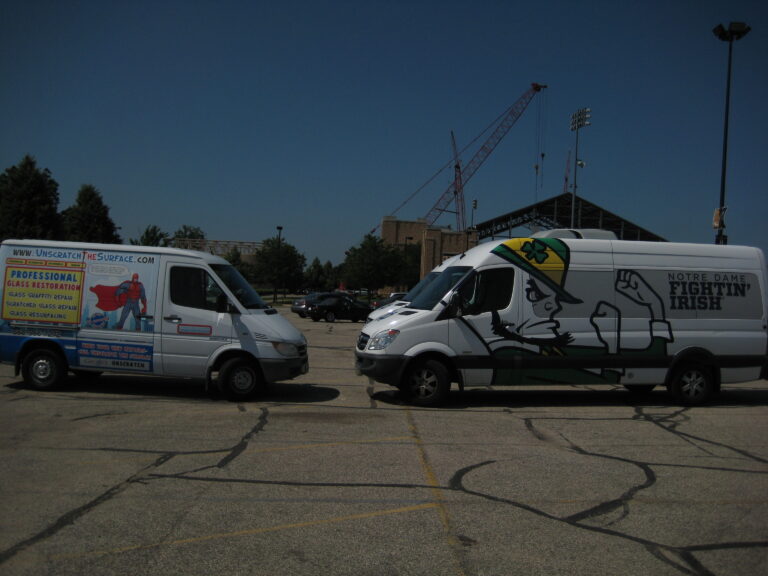 Unscratch the Surface van facing off against Notre Dame van!